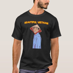 Vietnam Vietnam Bauern Reisfelder Flagge Viet P T-Shirt