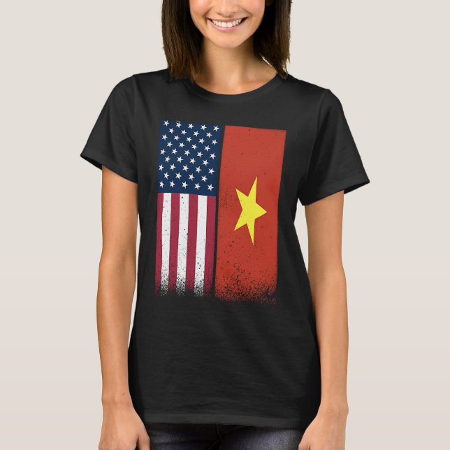 Vietnam  Vietnamese American Flags Proud USA Vietn T-Shirt (Vorderseite)