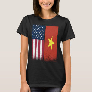 Vietnam Vietnamesisch American Flags Proud USA Vie T-Shirt