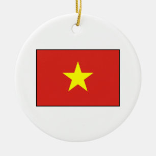 Vietnam - vietnamesische Flagge Keramik Ornament