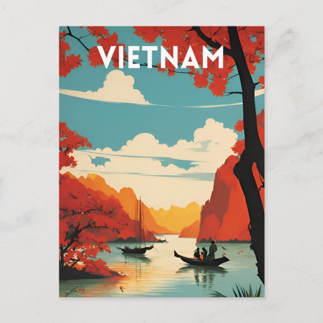 Vietnam Vintag Postkarte (Vorderseite)