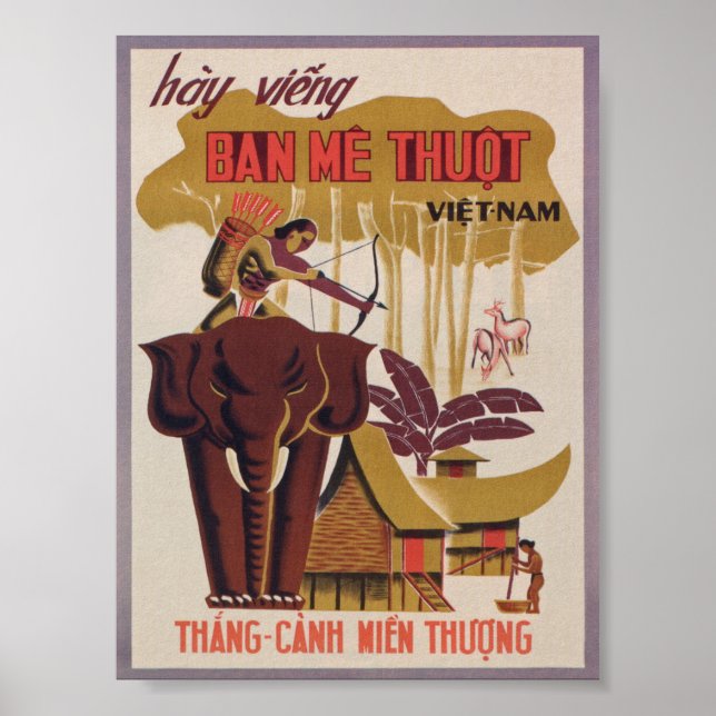 Vietnam Vintage Travel Poster (Vorne)