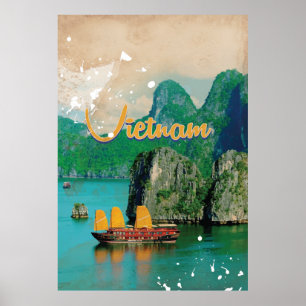 Vietnam Vintage-Urlaubsposter Poster