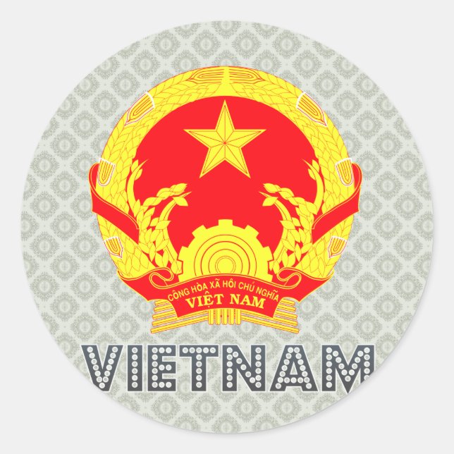 Vietnam-Wappen Runder Aufkleber (Vorderseite)