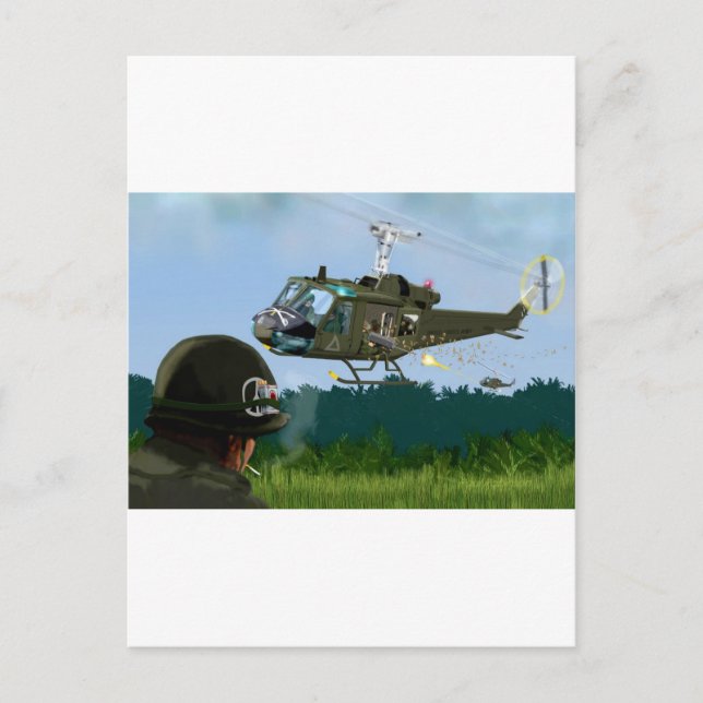 Vietnam War Bell Huey. Postkarte (Vorderseite)