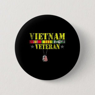 Vietnam War Veteran Dogtag Memorial Patriotic Button