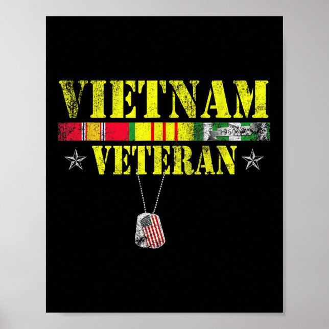 Vietnam War Veteran Dogtag Memorial Patriotic Poster (Vorne)