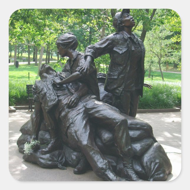 Vietnam Women's Memorial, Washington, D.C. Quadratischer Aufkleber (Vorderseite)