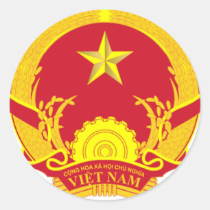 VIETNAMEN VON WAFFEN. VIET-SYMBOL RUNDER AUFKLEBER