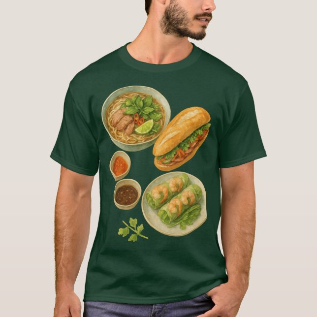 Vietnamese Food banh mi and pho soup T-Shirt (Vorderseite)