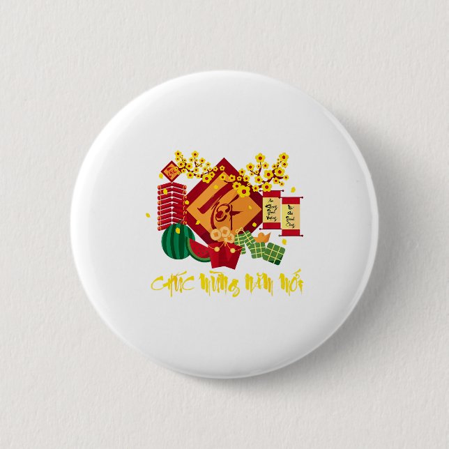 Vietnamese Lunar New Year 2026 Tet Viet Chuc Mung  Button (Vorderseite)