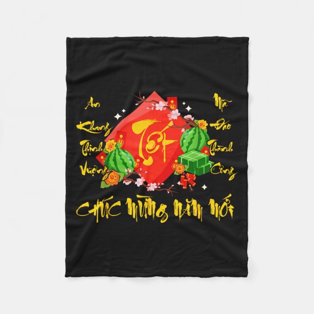 Vietnamese Lunar New Year 2026 Tet Viet Chuc Mung  Fleecedecke (Vorderseite)