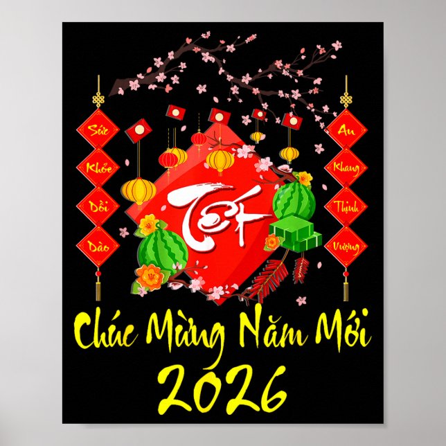 Vietnamese Lunar New Year 2026 Tet Viet Chuc Mung  Poster (Vorne)