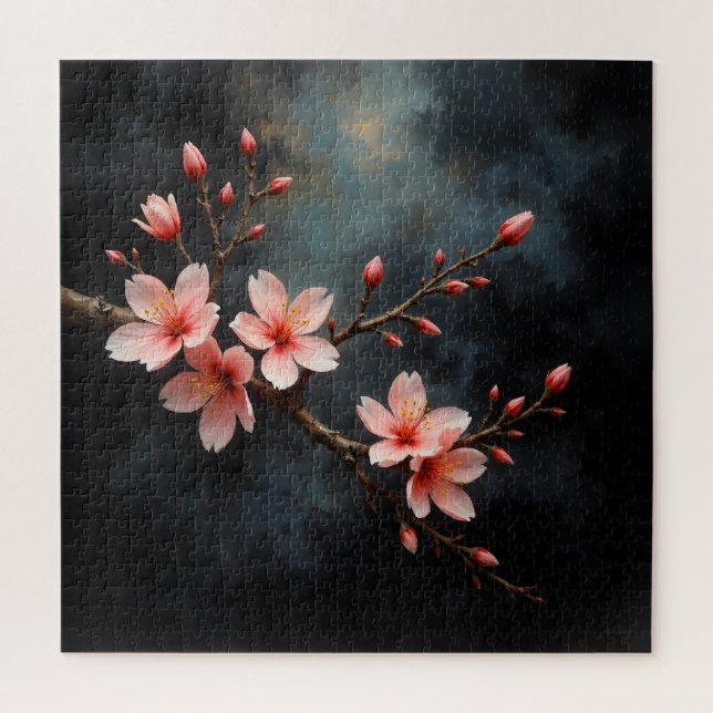 Vietnamese Peach Blossom Art Puzzle (Vertikal)