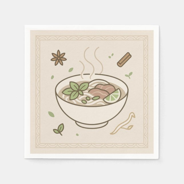 Vietnamese Pho (U.S. Restaurant Style) Serviette (Vorderseite)