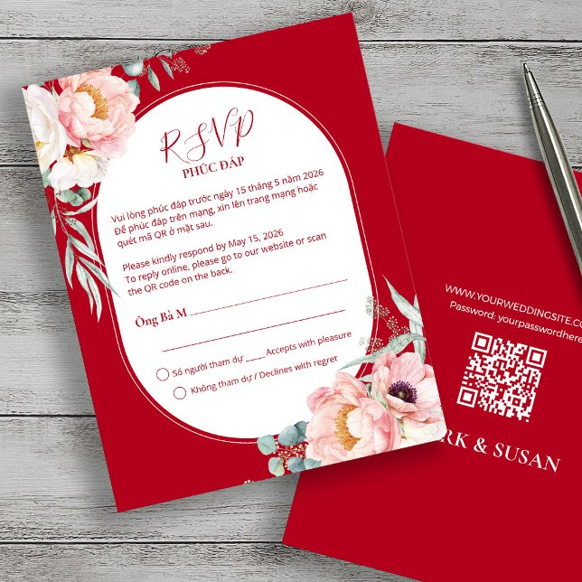 Vietnamese Song Hy Peony RSVP with code QR (Von Creator hochgeladen)