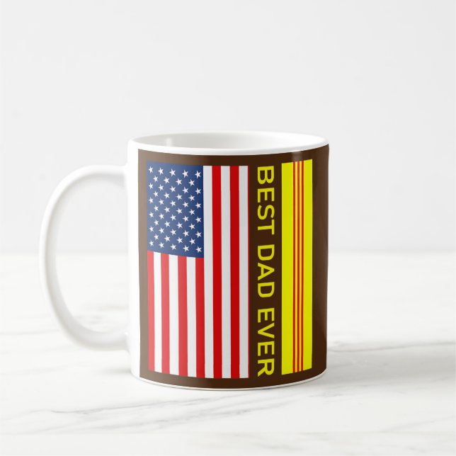 Vietnamese VNCH Flag Viet Nam Cong Hoa Best Dad Kaffeetasse (Links)