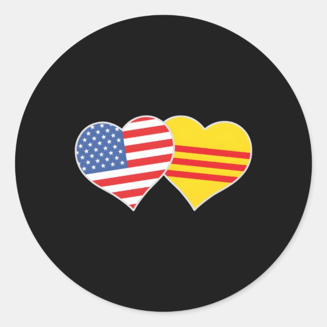 Vietnamesisch-Amerikanische Flagge USA Südvietnam  Runder Aufkleber (Vorderseite)