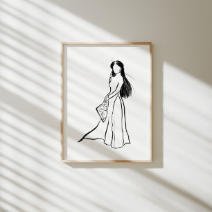 Vietnamesisch Ao Dai Frau mit Hat Poster