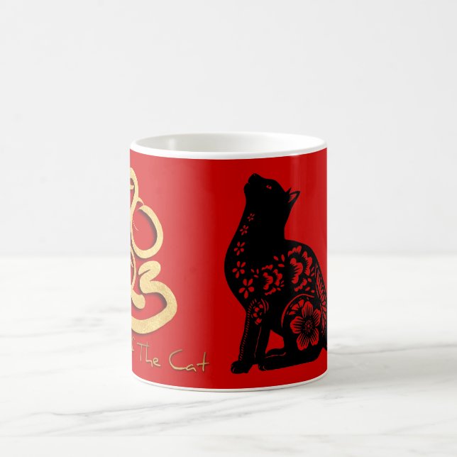 Vietnamesisch Cat paper style 2023 Tasse (Mittel)