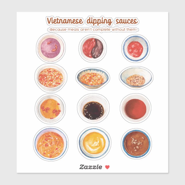 Vietnamesisch Dipping Sauce Stickers Aufkleber (Blatt)