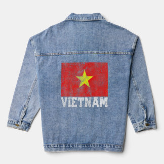 Vietnamesisch Flaggen Pride Roots Country Family Jeansjacke