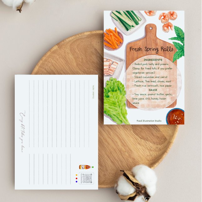 Vietnamesisch Fresh Spring Rolls - Rezept Postcard Postkarte (Von Creator hochgeladen)