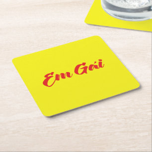 vietnamesisch (jung) Schwester - Em Gái ~ Tietet Rechteckiger Pappuntersetzer