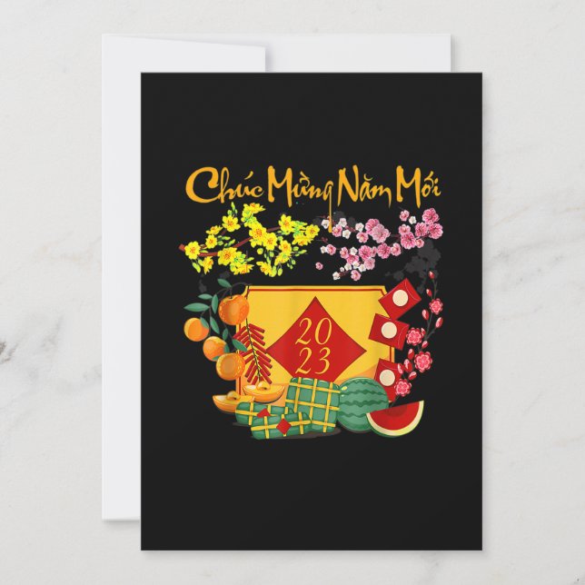 Vietnamesisch Lunar New Year - Teet 2023 Decoratio Einladung (Vorderseite)