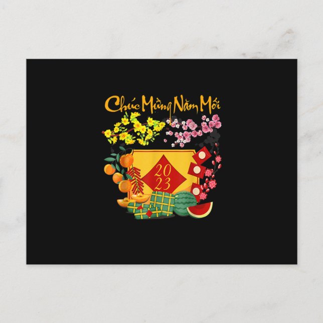 Vietnamesisch Lunar New Year - Teet 2023 Decoratio Postkarte (Vorderseite)