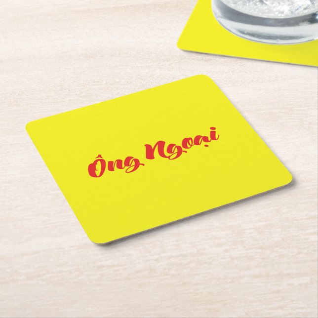 Vietnamesisch (mütterlich) Großvater - Ông Ngoi Rechteckiger Pappuntersetzer (angewinkelt)