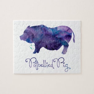 Vietnamesisch Potbellied Pig Watercolor Design Puzzle