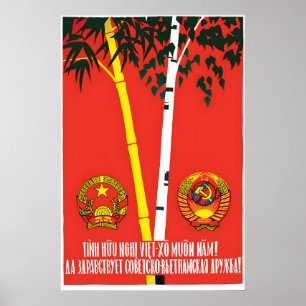 Vietnamesisch-Sowjetische Freundschaftspropagandap Poster