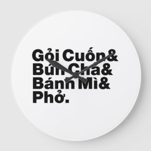 Vietnamesisch Street Food Große Wanduhr