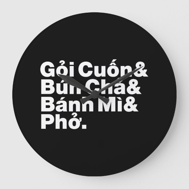 Vietnamesisch Street Food Große Wanduhr (Vorderseite)