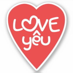 Vietnamesisch Valentine in Liebe Yêu in asiatische Aufkleber