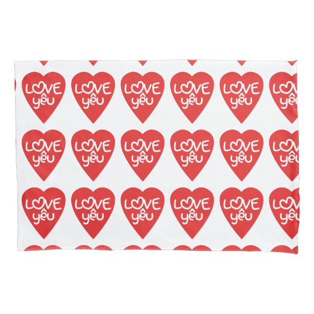 Vietnamesisch Valentine in Liebe Yêu in asiatische Kissenbezug (Vorderseite)