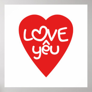 Vietnamesisch Valentine in Liebe Yêu in asiatische Poster