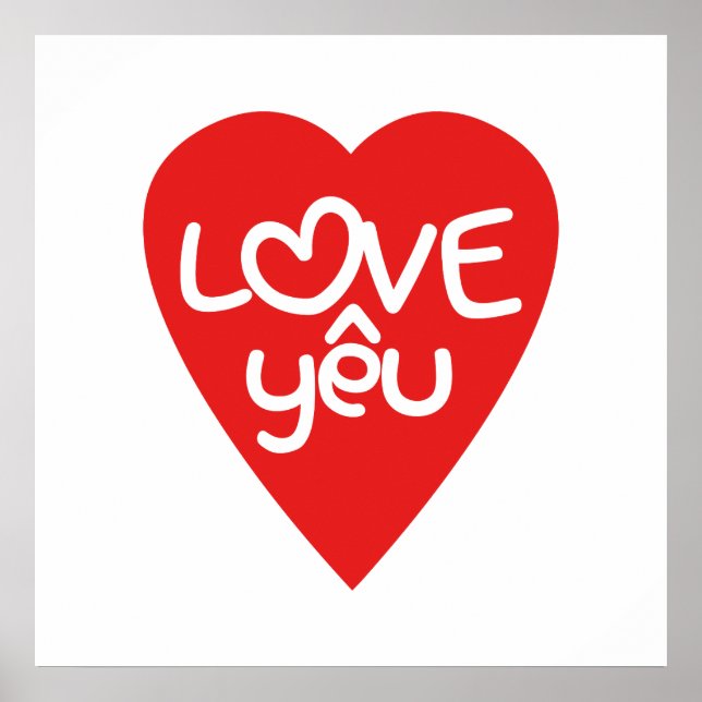 Vietnamesisch Valentine in Liebe Yêu in asiatische Poster (Vorne)