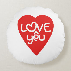 Vietnamesisch Valentine in Liebe Yêu in asiatische Rundes Kissen