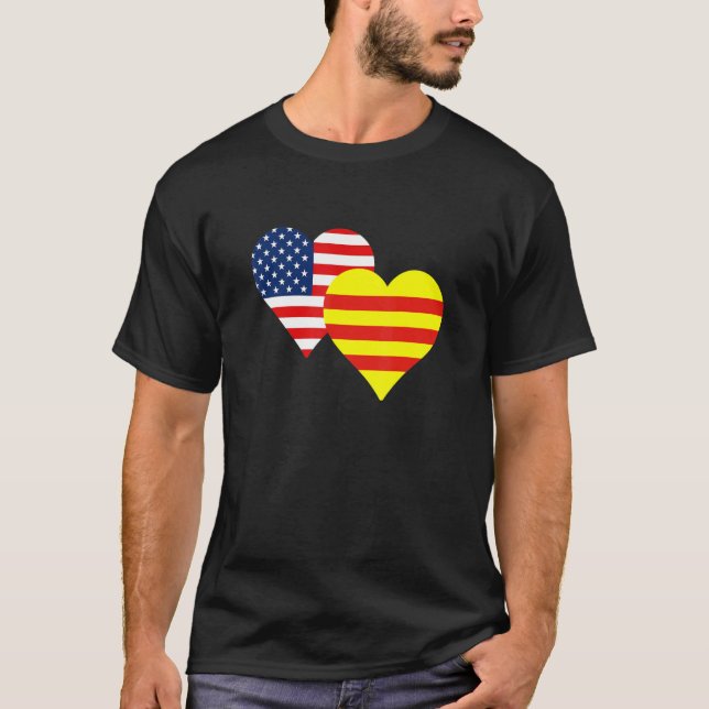 Vietnamesisch Vnch Flag Viet Nam Cong Hoa Herz T-Shirt (Vorderseite)