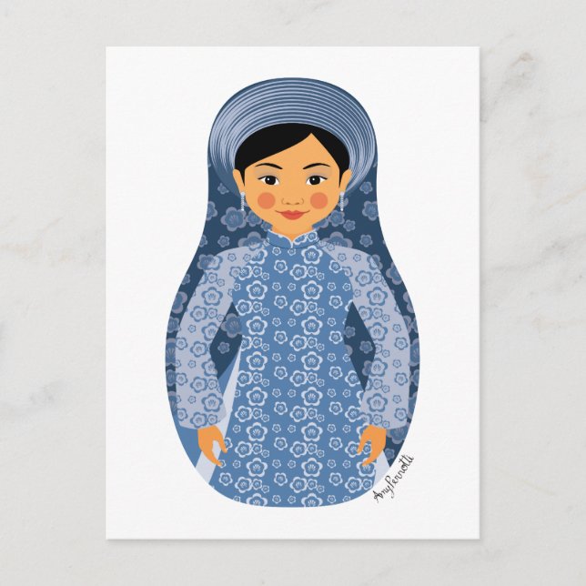 Vietnamesisch Water Matryoshka Postcard Postkarte (Vorderseite)