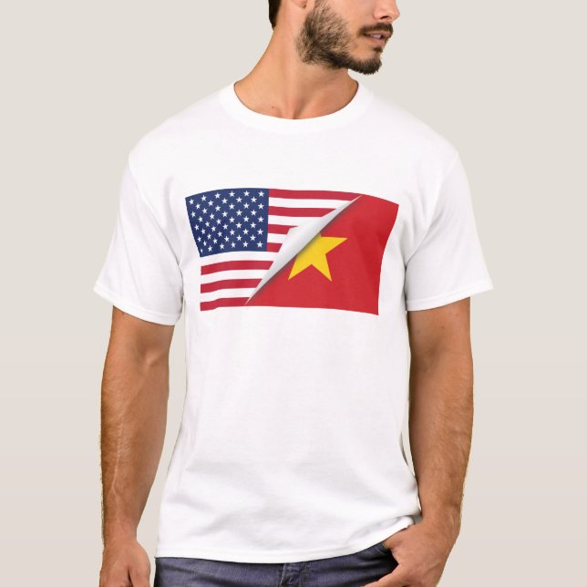 Vietnamesische amerikanische Flagge T-Shirt (Vorderseite)