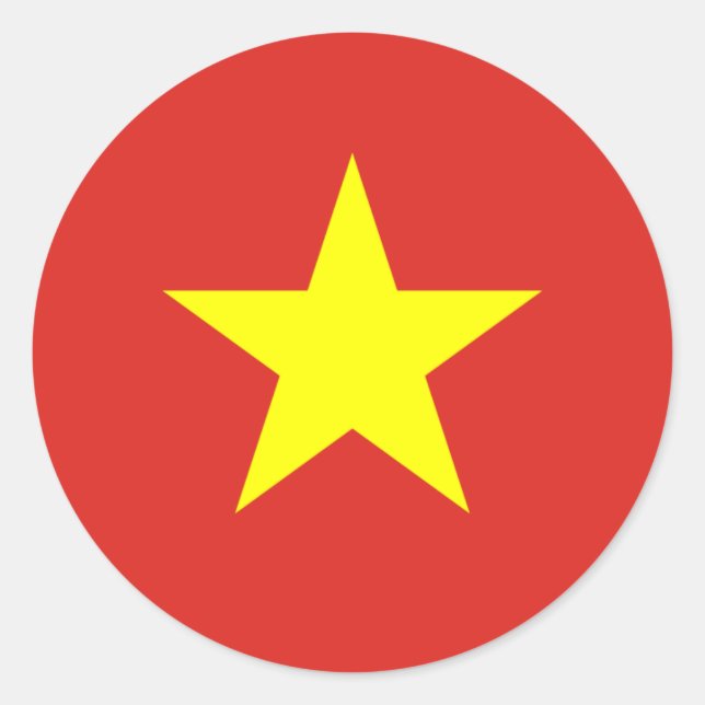 vietnamesische Flagge, Flagge Vietnams Runder Aufkleber (Vorderseite)