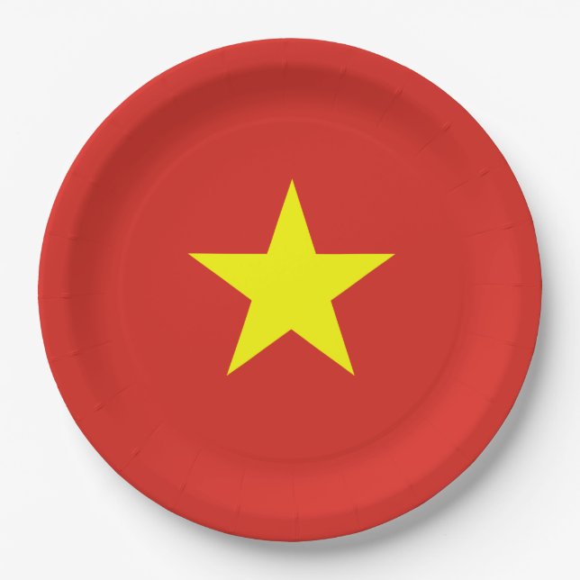 vietnamesische Flagge (Vietnam) Pappteller (Vorderseite)