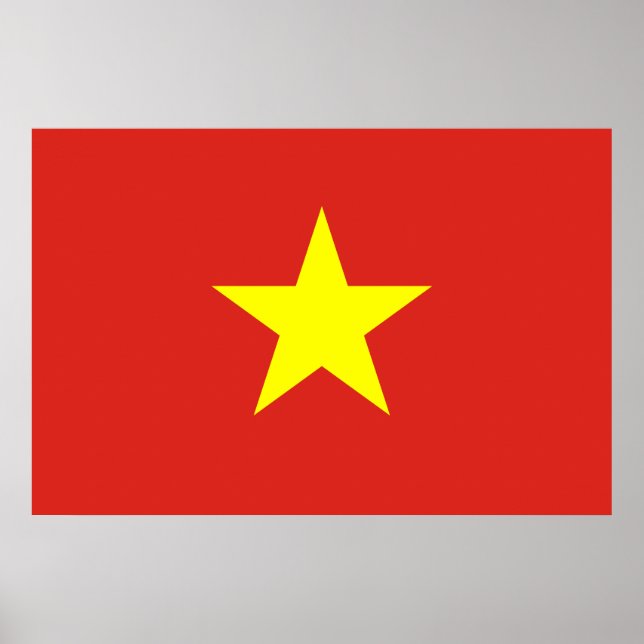 vietnamesische Flagge (Vietnam) Poster (Vorne)