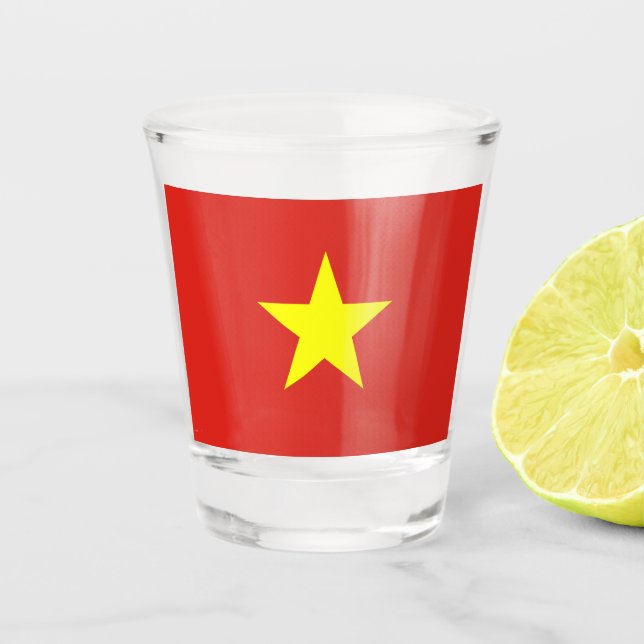 vietnamesische Flagge (Vietnam) Schnapsglas (Vorderseite)