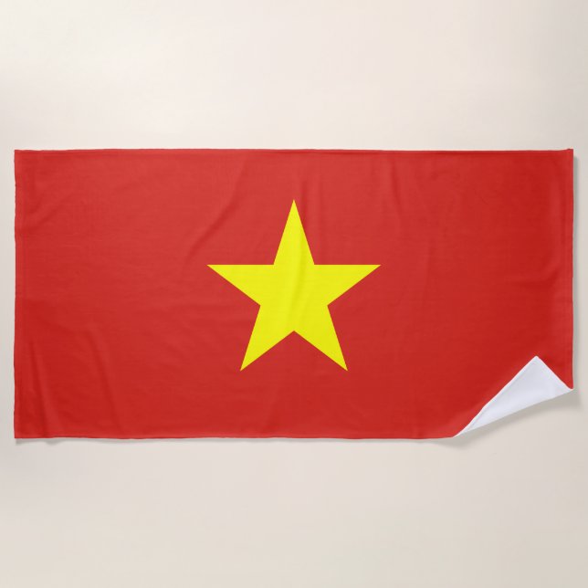 vietnamesische Flagge (Vietnam) Strandtuch (Vorderseite)