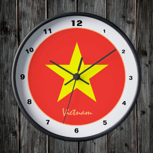Vietnamesische Flagge, Vietnam trendige Zuhause /d Runde Wanduhr