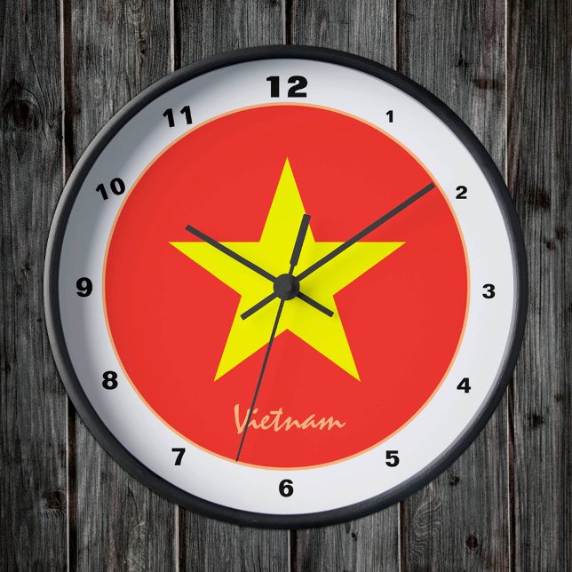 Vietnamesische Flagge, Vietnam trendige Zuhause /d Runde Wanduhr (Von Creator hochgeladen)